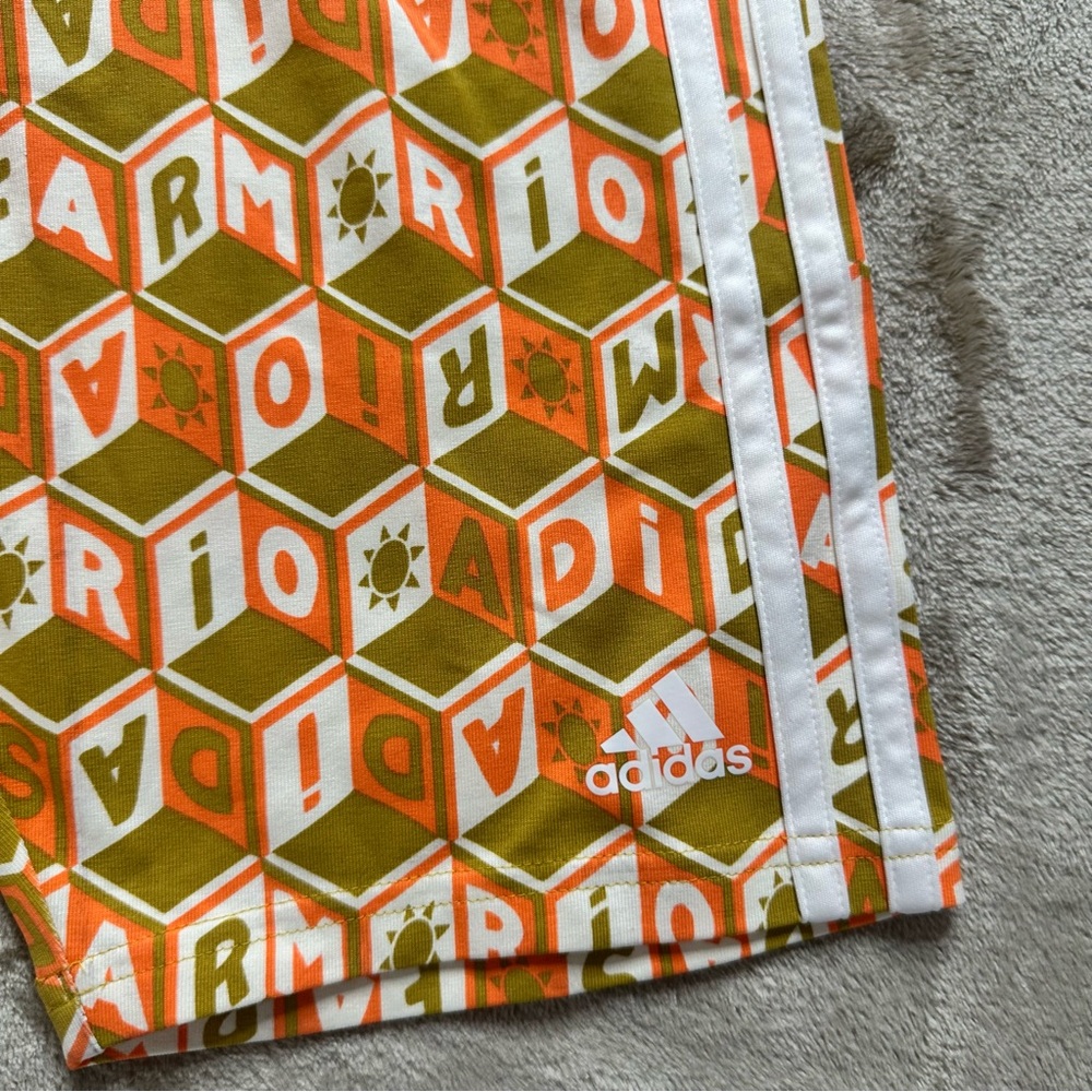 Farm Rio x Adidas Womens Orange and Green Patterned Set Top Xs Bottom Small - Picture 10 of 11
